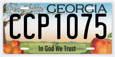 GA license plate CCP1075