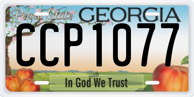 GA license plate CCP1077