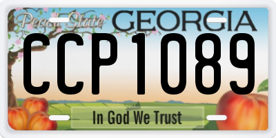 GA license plate CCP1089