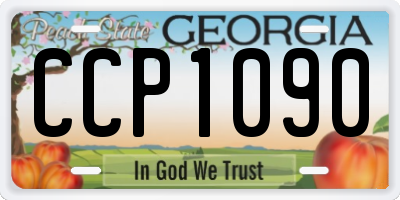 GA license plate CCP1090