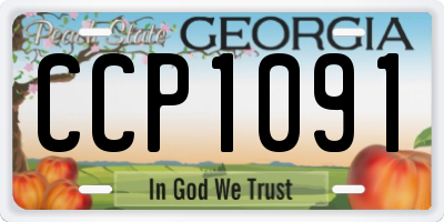 GA license plate CCP1091