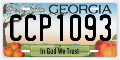 GA license plate CCP1093