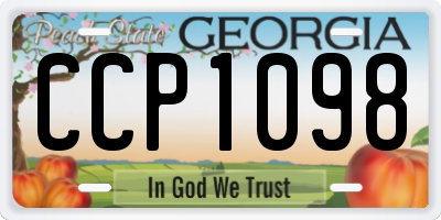 GA license plate CCP1098