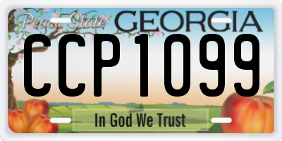 GA license plate CCP1099