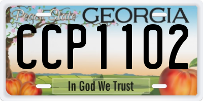 GA license plate CCP1102