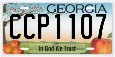 GA license plate CCP1107