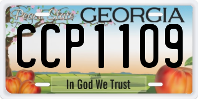 GA license plate CCP1109