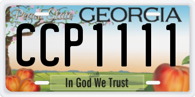 GA license plate CCP1111