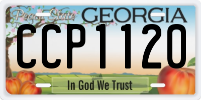 GA license plate CCP1120
