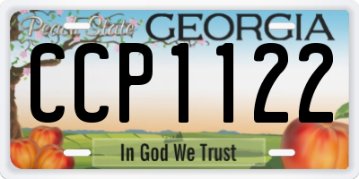 GA license plate CCP1122