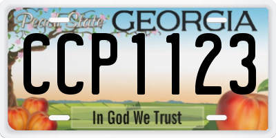 GA license plate CCP1123