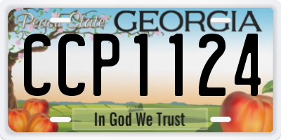 GA license plate CCP1124