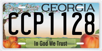 GA license plate CCP1128