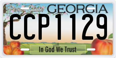 GA license plate CCP1129