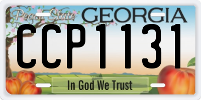 GA license plate CCP1131