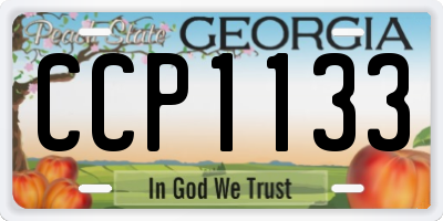 GA license plate CCP1133