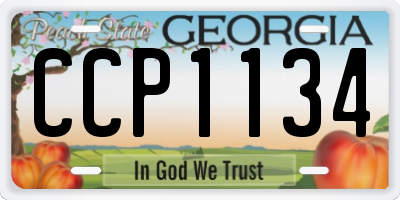 GA license plate CCP1134