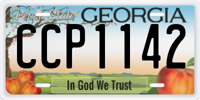 GA license plate CCP1142