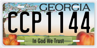 GA license plate CCP1144