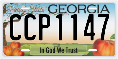 GA license plate CCP1147
