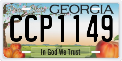 GA license plate CCP1149