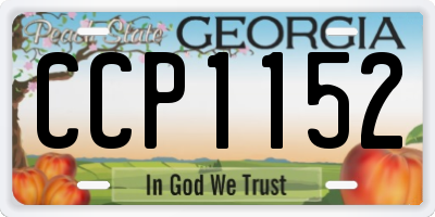 GA license plate CCP1152
