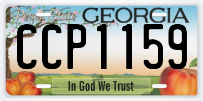 GA license plate CCP1159