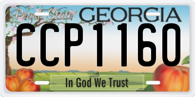 GA license plate CCP1160