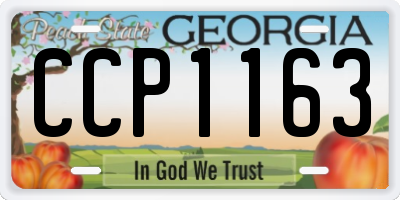 GA license plate CCP1163