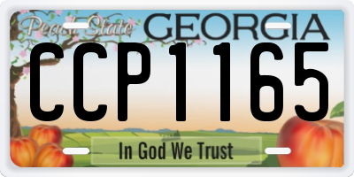 GA license plate CCP1165
