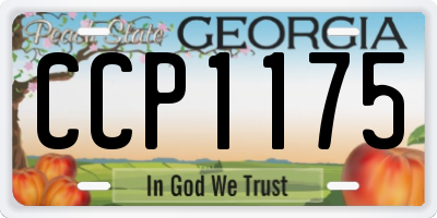 GA license plate CCP1175
