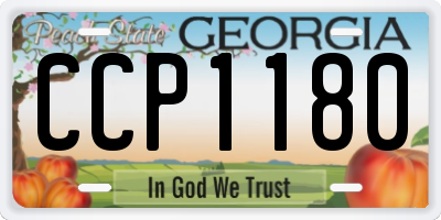 GA license plate CCP1180