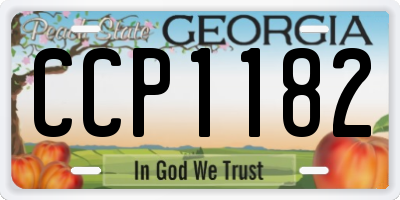 GA license plate CCP1182
