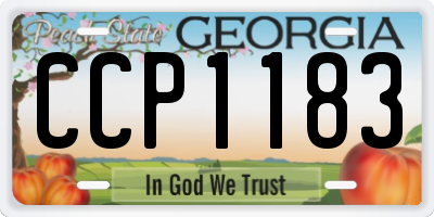 GA license plate CCP1183