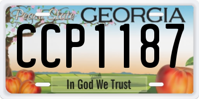 GA license plate CCP1187