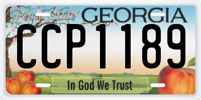 GA license plate CCP1189