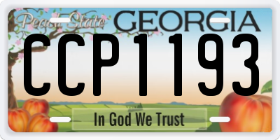 GA license plate CCP1193