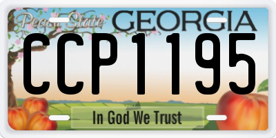 GA license plate CCP1195