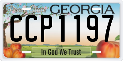 GA license plate CCP1197
