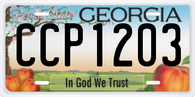 GA license plate CCP1203