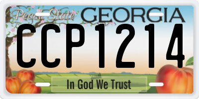 GA license plate CCP1214