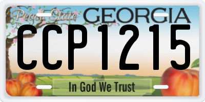 GA license plate CCP1215