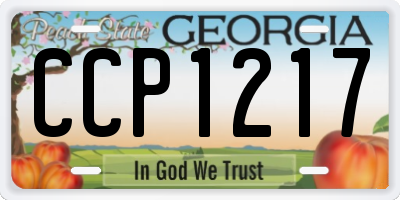 GA license plate CCP1217