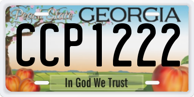 GA license plate CCP1222