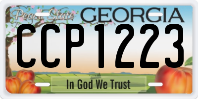 GA license plate CCP1223