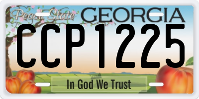 GA license plate CCP1225
