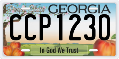 GA license plate CCP1230