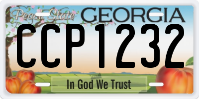 GA license plate CCP1232