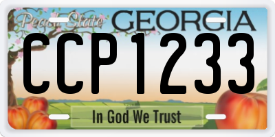 GA license plate CCP1233