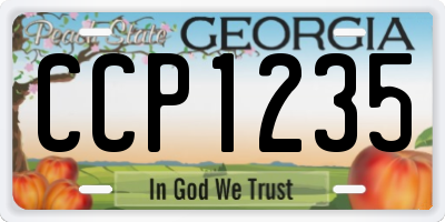 GA license plate CCP1235